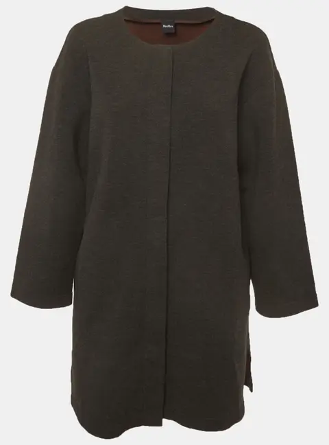 Max Mara Leisure Grey Neoprene Zip-Up Short Coat L