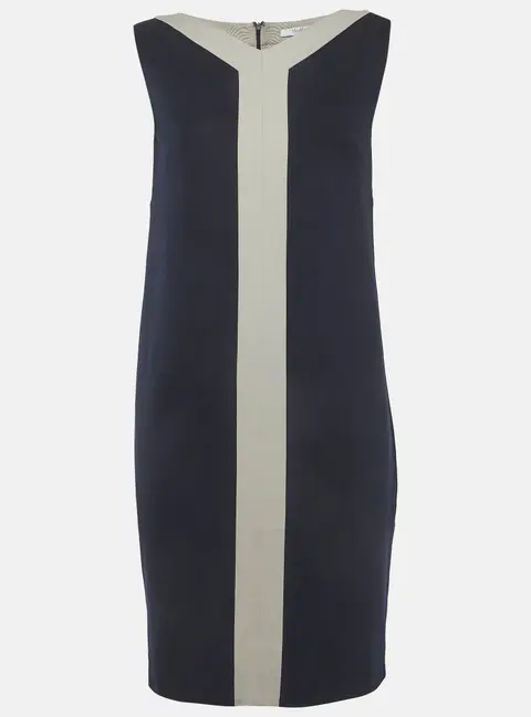 Max Mara Nay Blue Jersey V-Neck Sheath Dress S