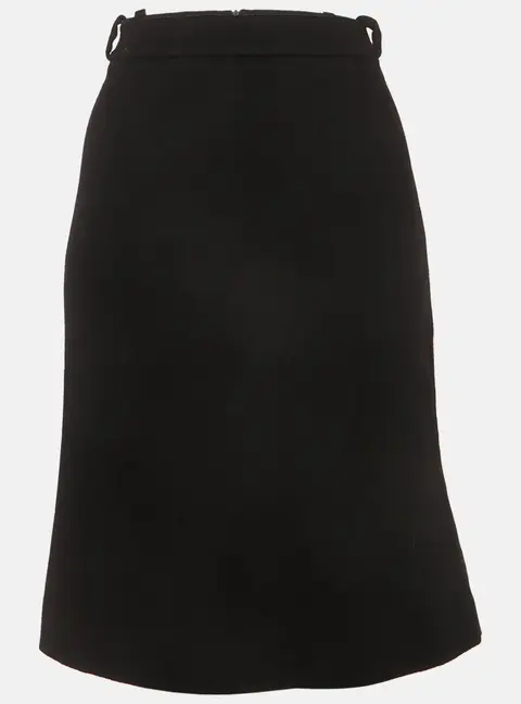 Max Mara Black Wool Felt Pencil Skirt XS