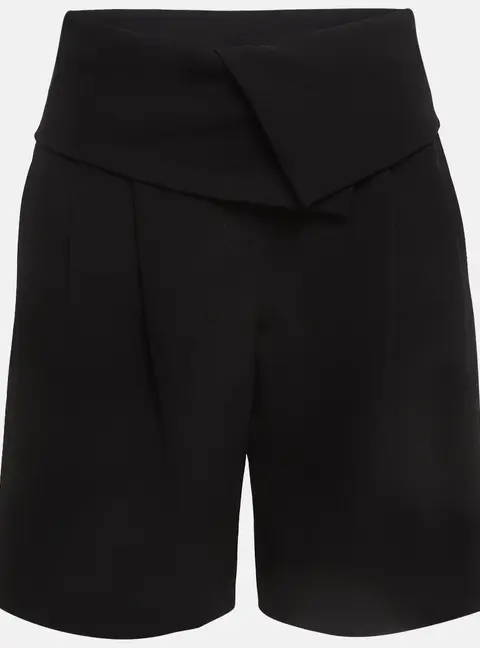 Max Mara Black Crepe High Waist Shorts M