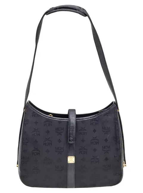 MCM Black Leather and Nylon Shoulder Bags