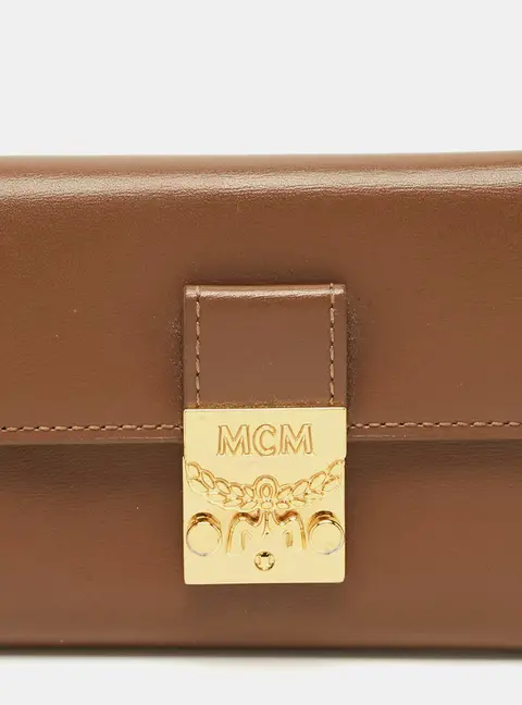 MCM Patricia Brown Leather Trifold Wallet