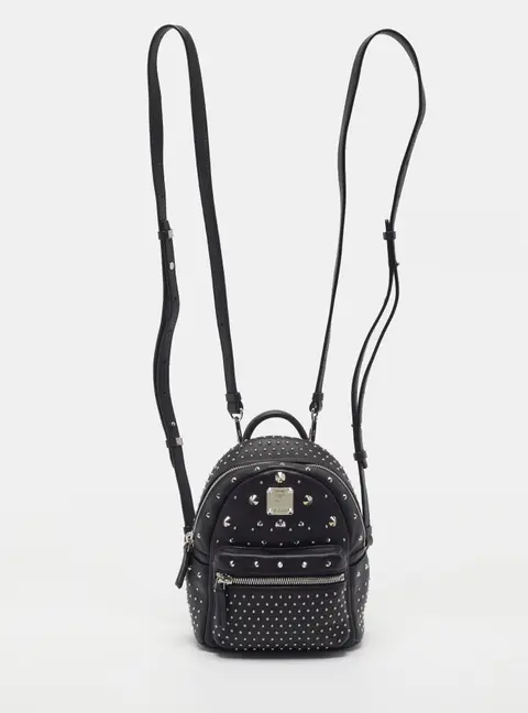 MCM Stark-Bebe Boo Mini Black Leather Backpack