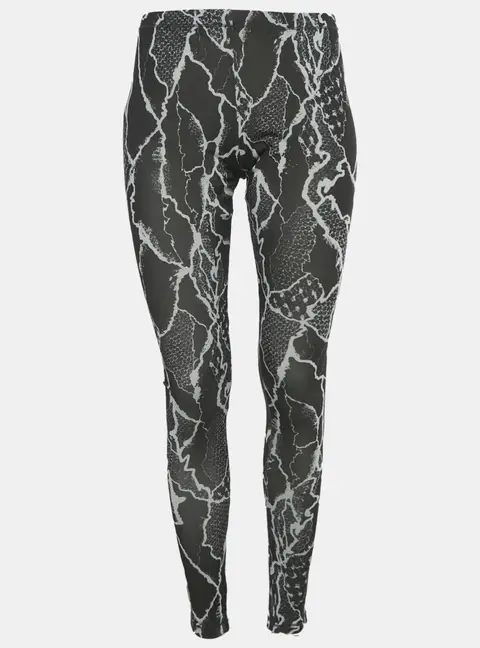 McQ by Alexander McQueen Monochrome Snakeskin Print Jersey Leggings S
