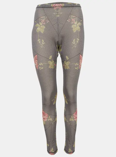 McQ by Alexander McQueen Black Houndstooth Printed Leggings L