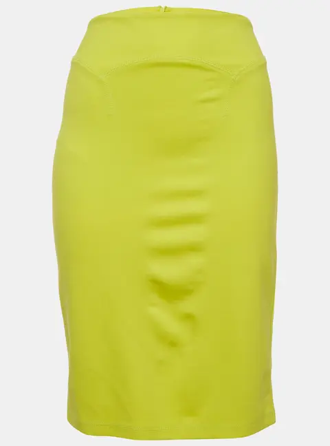 McQ by Alexander McQueen Neon Green Jersey Mini Skirt XL