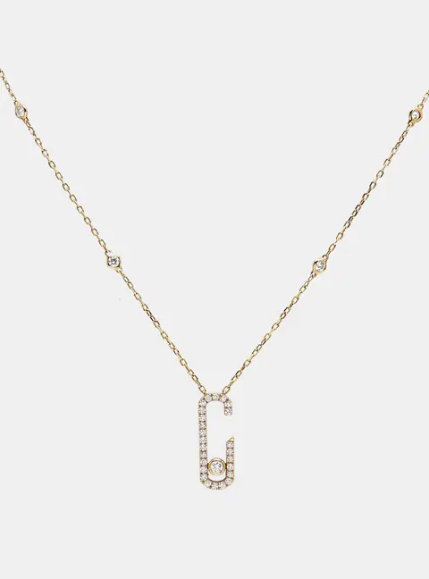 Messika Gigi Hadid Move Addiction Diamond 18k Yellow Gold Necklace