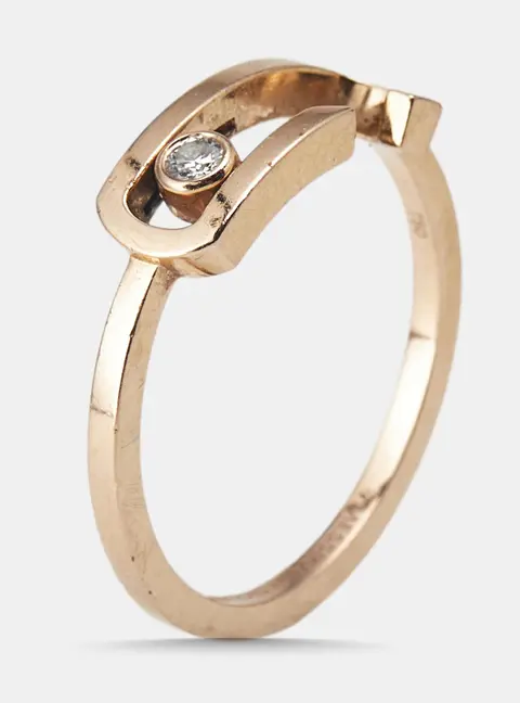 Messika By Gigi Hadid Move Addiction Diamond 18k Rose Gold Ring EU 53