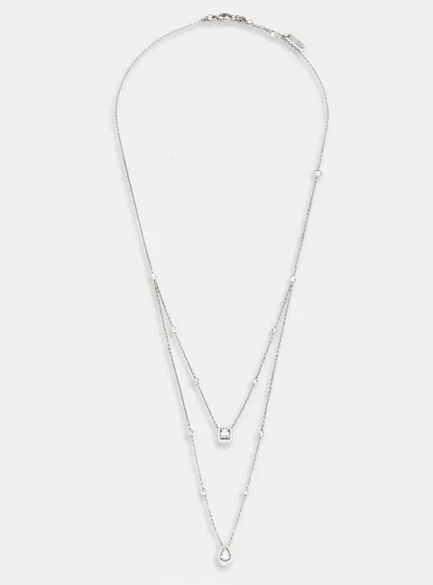 Messika My Twin Two Row Diamond 18k White Gold Necklace