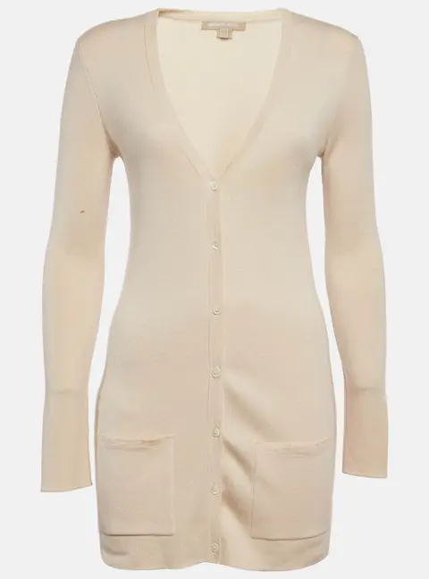 Michael Kors Beige Cashmere Buttoned Cardigan S
