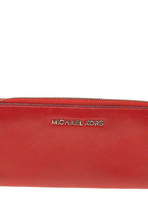 Michael Kors Orange Leather Bedford Zip Around Wallet