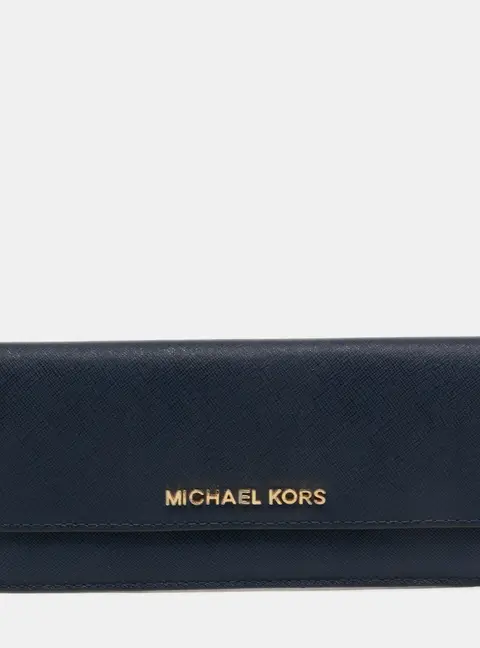 Michael Kors Jet Set Travel Blue Leather and Leather Wallets