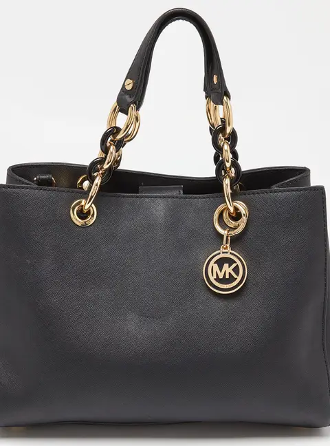 MICHAEL Michael Kors Black Saffiano Leather Medium Cynthia Tote