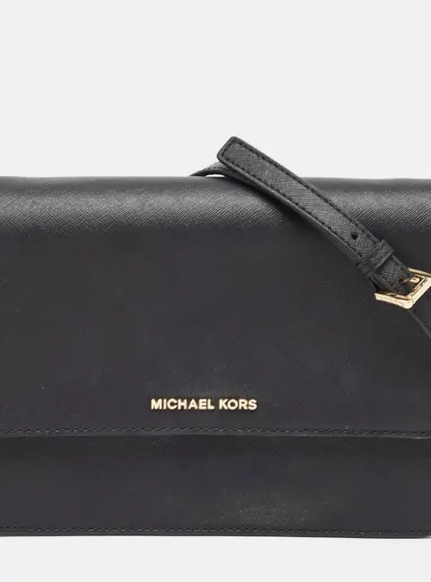 Michael Kors Black Saffiano Leather Large Daniela Crossbody Bag