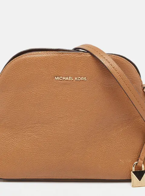 Michael Kors Brown Leather Cindy Dome Crossbody Bag
