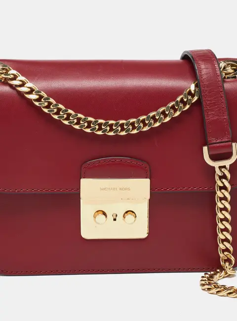 Michael Kors Sloan Red Leather Shoulder Bags
