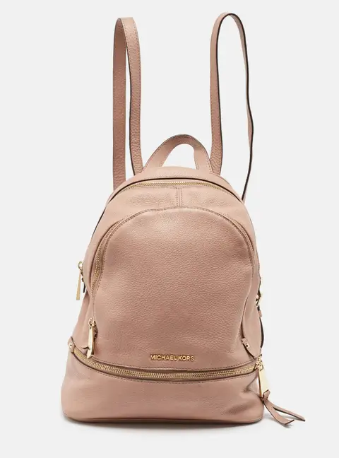 Michael Kors Rhea Beige Leather Backpacks