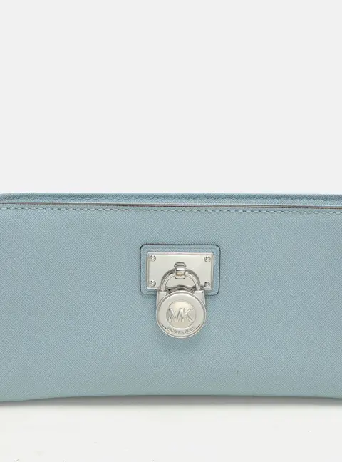 Michael Kors Blue Leather Zip Around Wallet