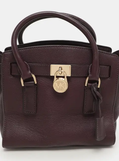 Michael Kors Hamilton Purple Leather Satchel