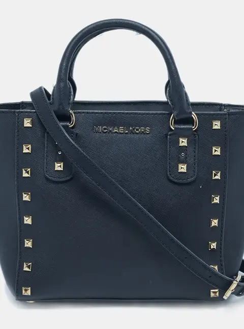 Michael Kors Sandrine Black Leather Tote Bag