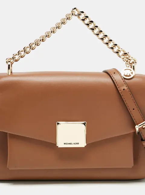 Michael Kors Brown Leather Small Lita Shoulder Bag