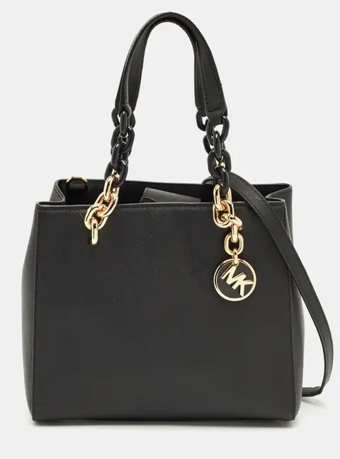 Michael Kors Cynthia Black Saffiano Leather Tote Bag