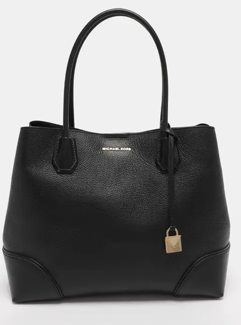 Michael Kors Mercer Gallery Large Black Leather Tote Bag