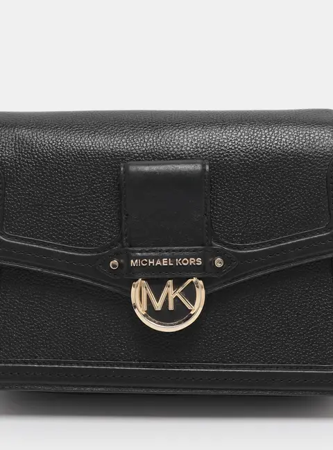 Michael Kors Black Leather Medium Jessie Shoulder Bag