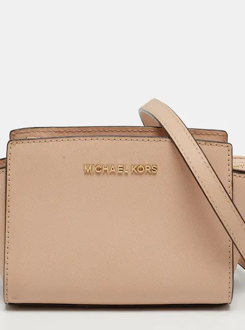 Michael Kors Selma Mini Blush Pink Saffiano Leather Crossbody Bag