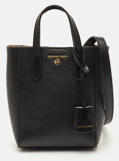Michael Kors Sinclair Extra Small Black Leather Crossbody Tote