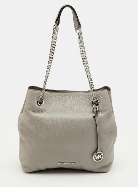 Michael Kors Jet Set Grey Leather Shoulder Bag