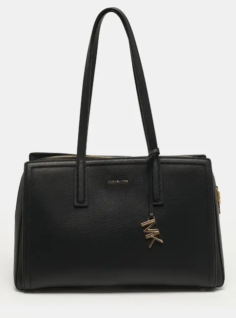 Michael Kors Laila Medium Black Leather Tote