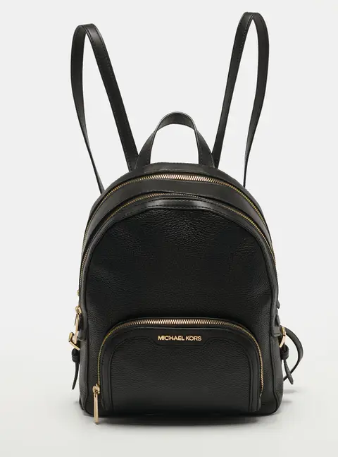Michael Kors Jaycee Medium Black Leather Backpack