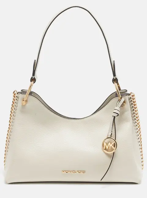 Michael Kors Joan Medium Off White Leather Shoulder Bag