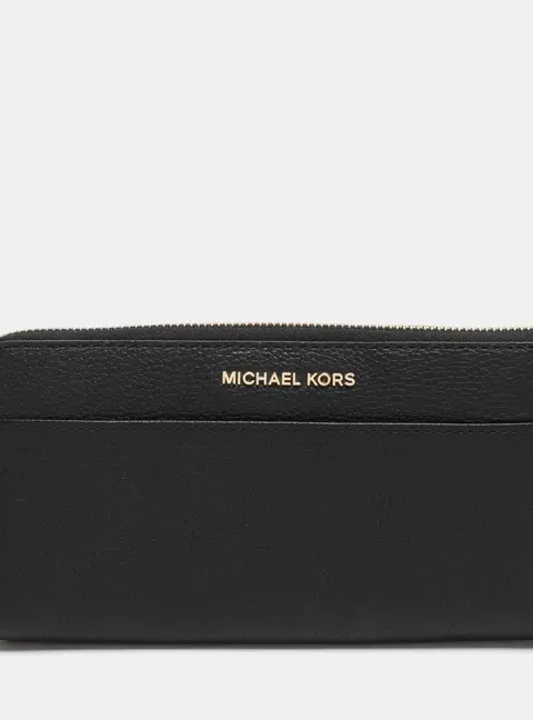Michael Kors Black Leather Zip Around Wallet