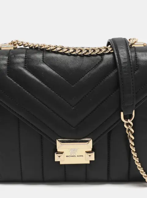 Michael Kors Whitney Medium Black Quilted Leather Shoulder Bag