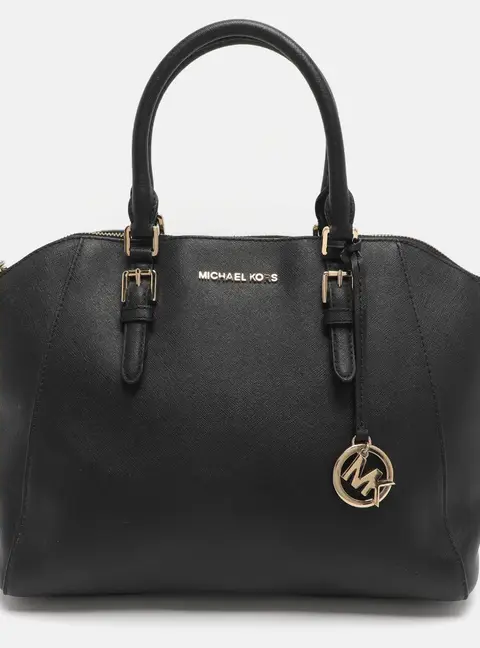 Michael Kors Ciara Black Leather Satchel