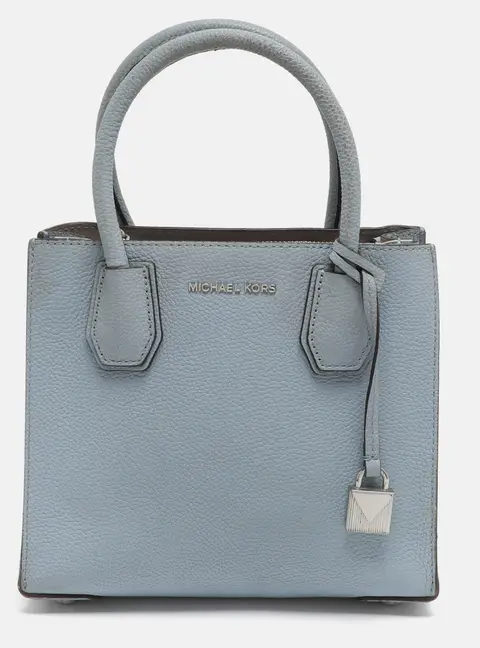 Michael Kors Mercer Small Light Blue Leather Tote