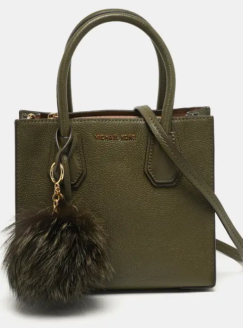 Michael Kors Mercer Small olive Green Leather Tote