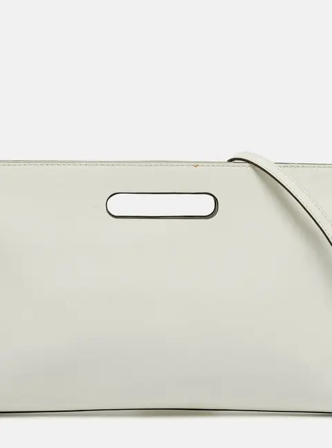Michael Kors Tilda Cut Out White Leather Clutch Bag