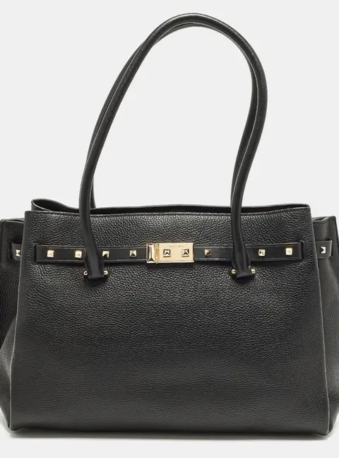Michael Kors Addison Large Black Leather Tote