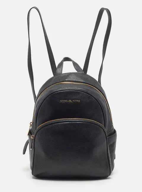 Michael Kors Abbey Medium Black Leather Backpack