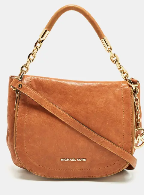 Michael Kors Bedford Flap Brown Leather Shoulder Bag