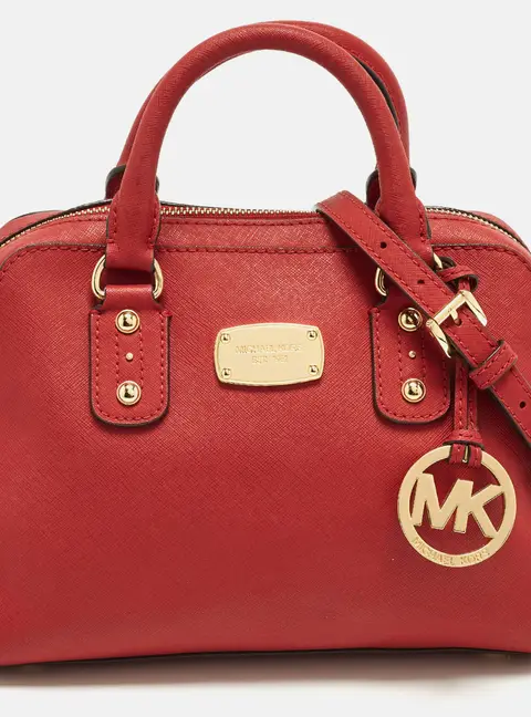 Michael Kors Dome Red Leather Satchel