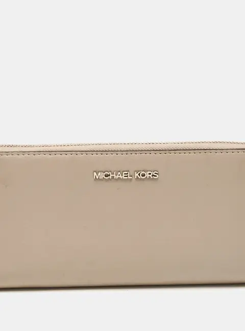 Michael Kors Zip Grey Leather Continental Wallet