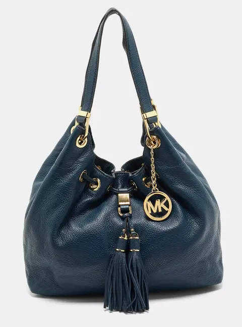 Michael Kors Camden Drawstring Blue Leather Hobo