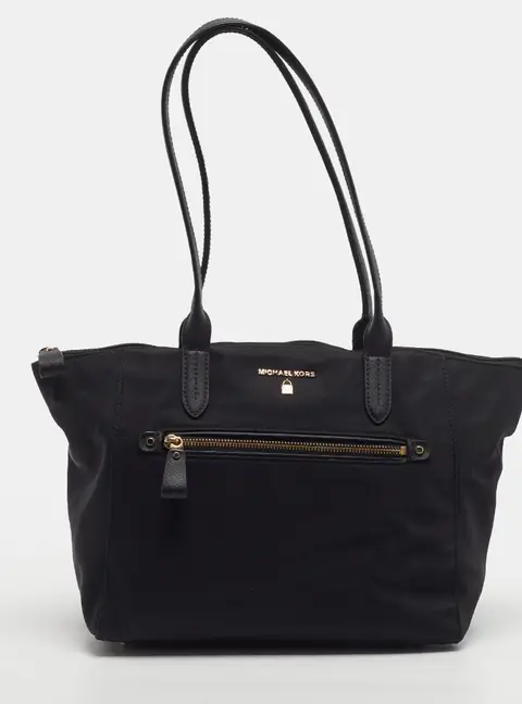 Michael Kors Kelsey Black Nylon Shopper Tote