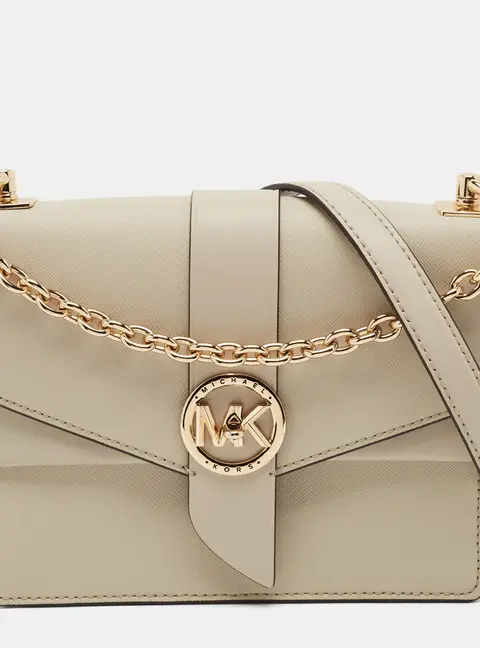 Michael Kors Greenwich Small Light Beige Leather Crossbody Bag