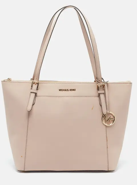 Michael Kors Ciara Large Pink Saffiano Leather Tote