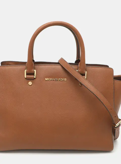 Michael Kors Selma Brown Leather Tote